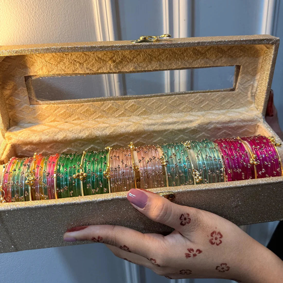 Diamond Bangles with Ghungroo Bangles( 60 Bangle + 10 ghungroo Bangle + Name )