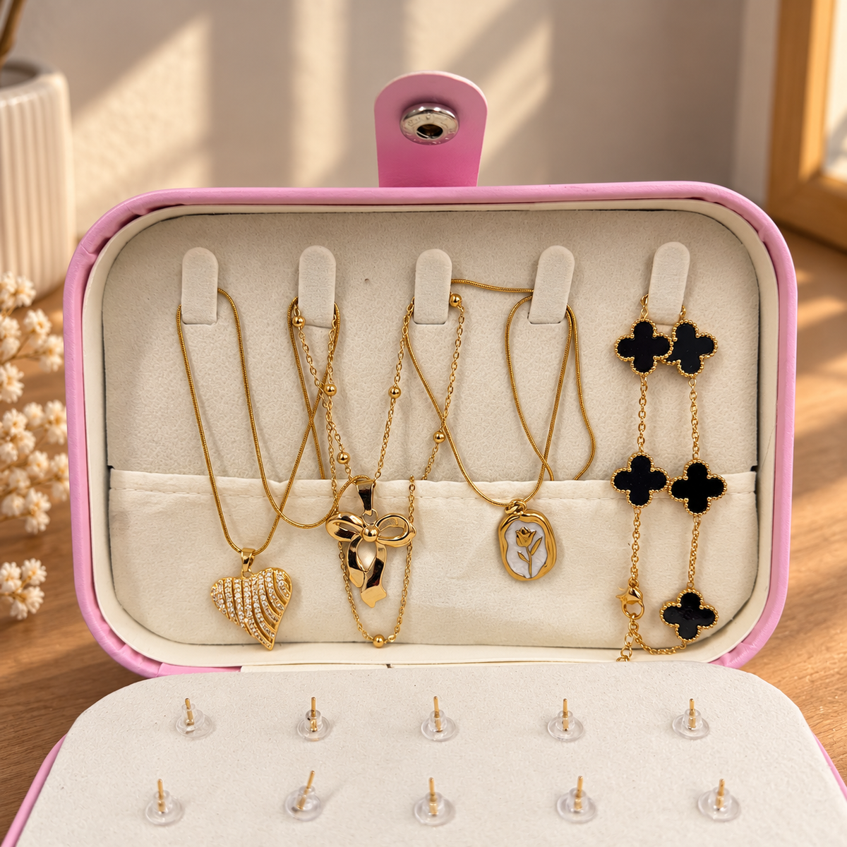 Premium Pink Jewellery Box Gift Set for Her โ 22 Accessories Collection ๐