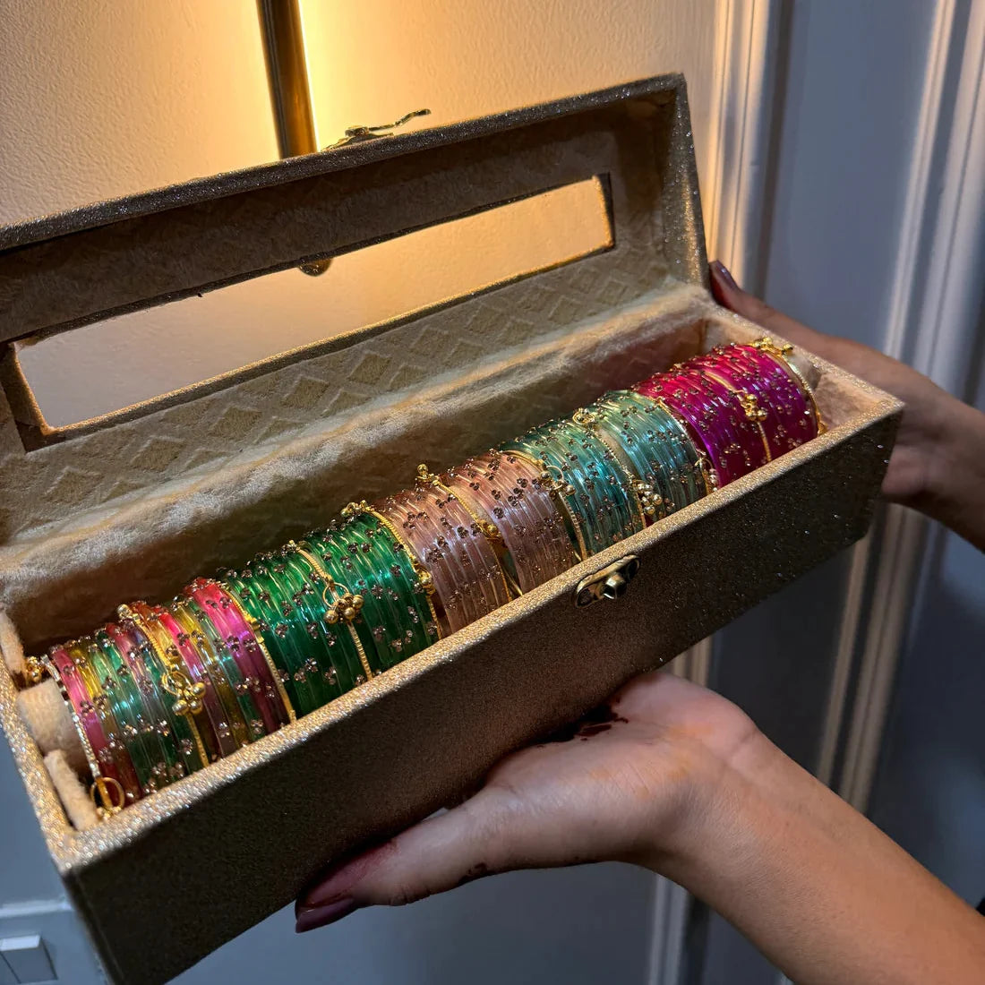 Diamond Bangles with Ghungroo Bangles( 60 Bangle + 10 ghungroo Bangle + Name )