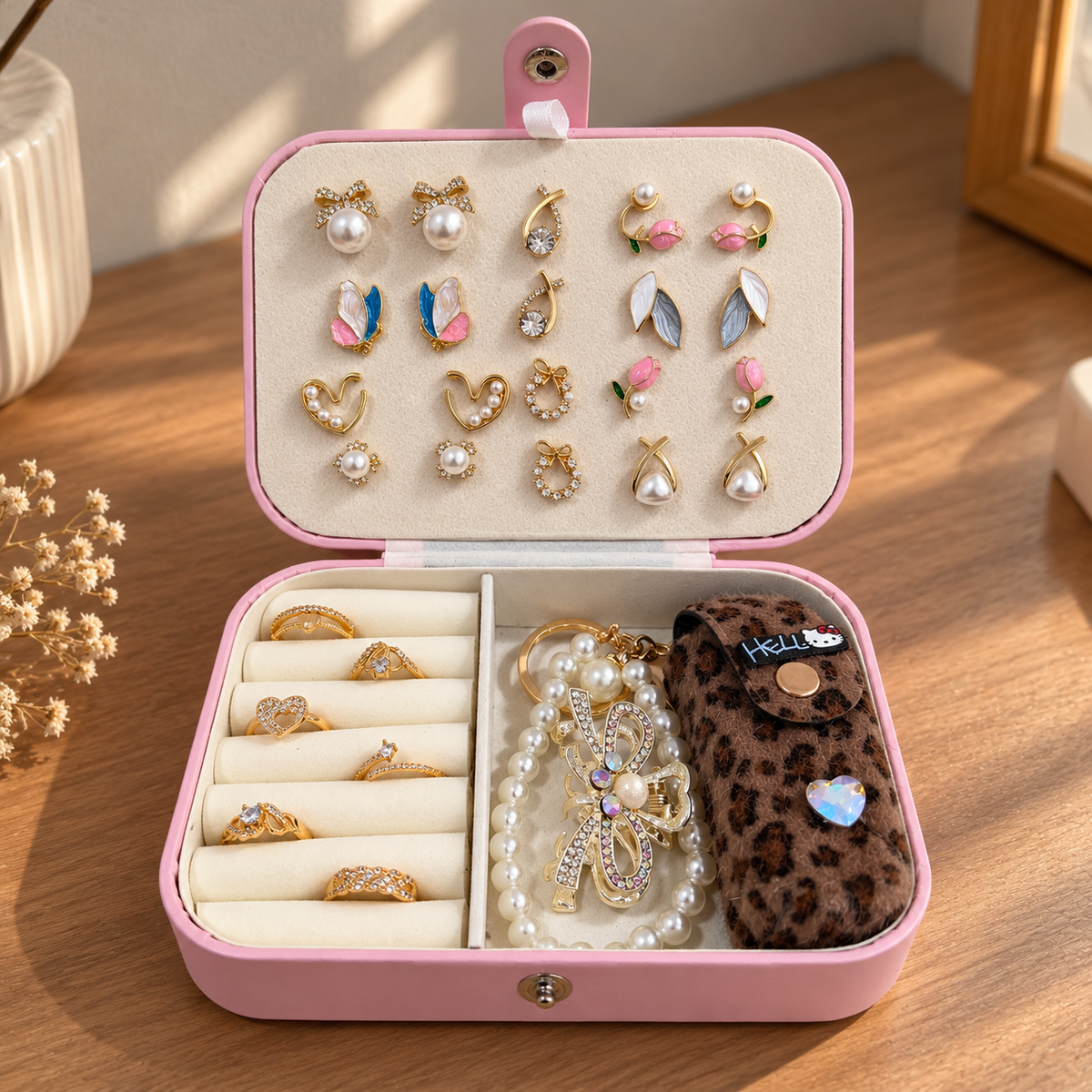 Premium Pink Jewellery Box Gift Set for Her – 22 Accessories Collection 🎀