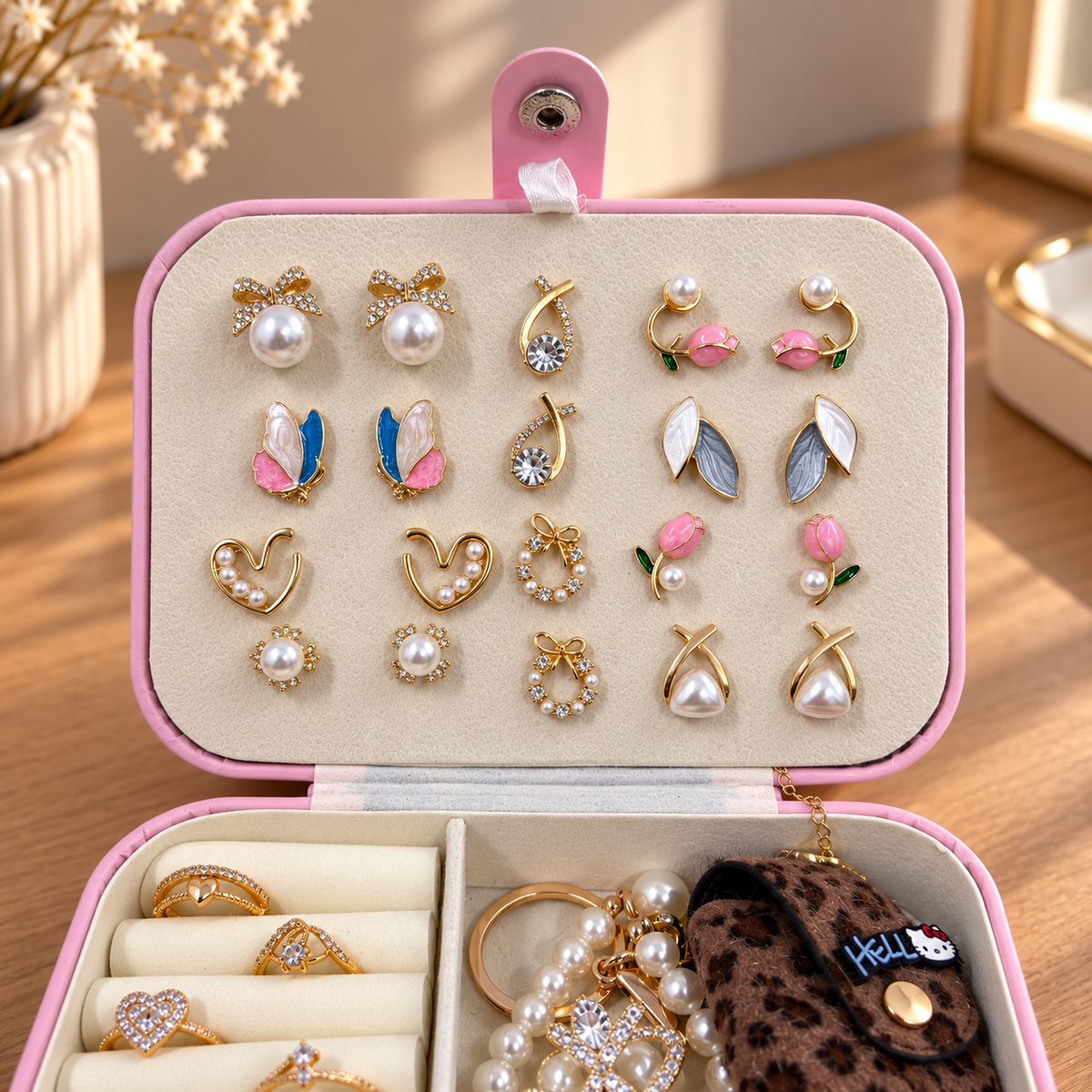 Premium Pink Jewellery Box Gift Set for Her – 22 Accessories Collection 🎀