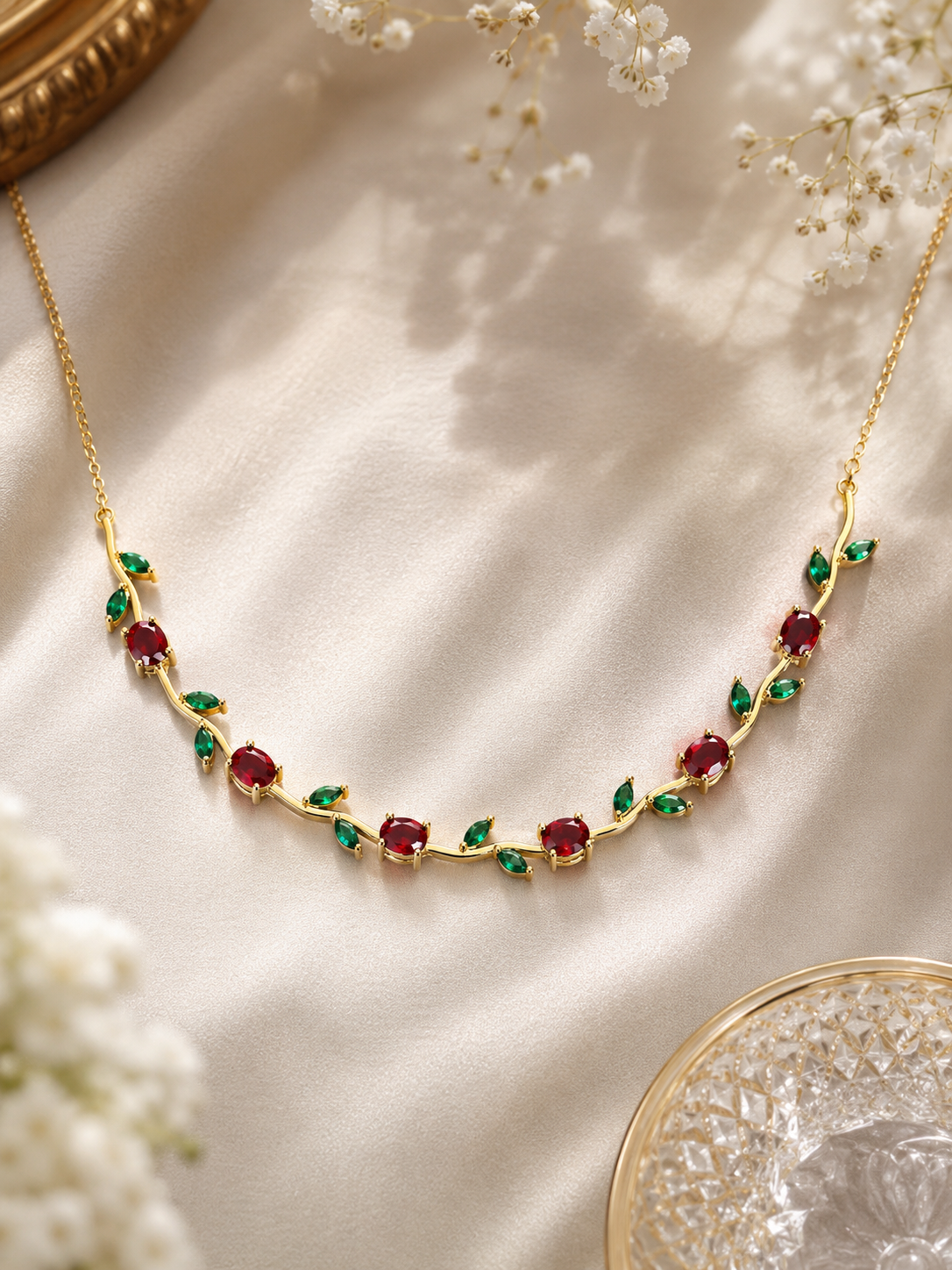 Premium Red Tulip Necklace