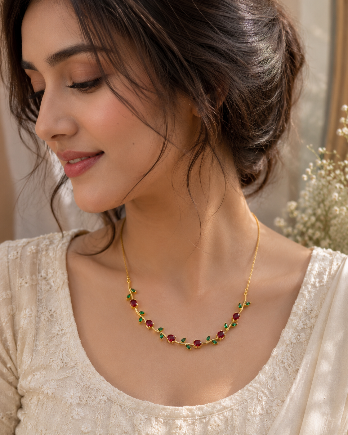 Premium Red Tulip Necklace